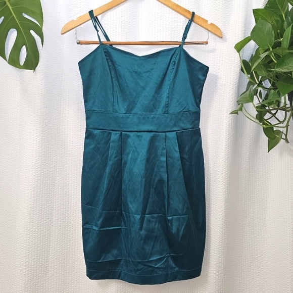 Forever 21 Elegant Teal Spaghetti Strap Dress Size S - Picture 5 of 10
